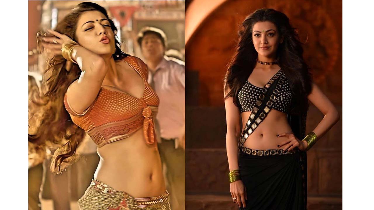 Kajal aggarwal silky navel stills from pakka local song..