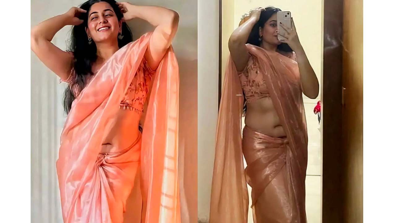 Kanduri sudha chubby navel and thoppul exposed in saree..