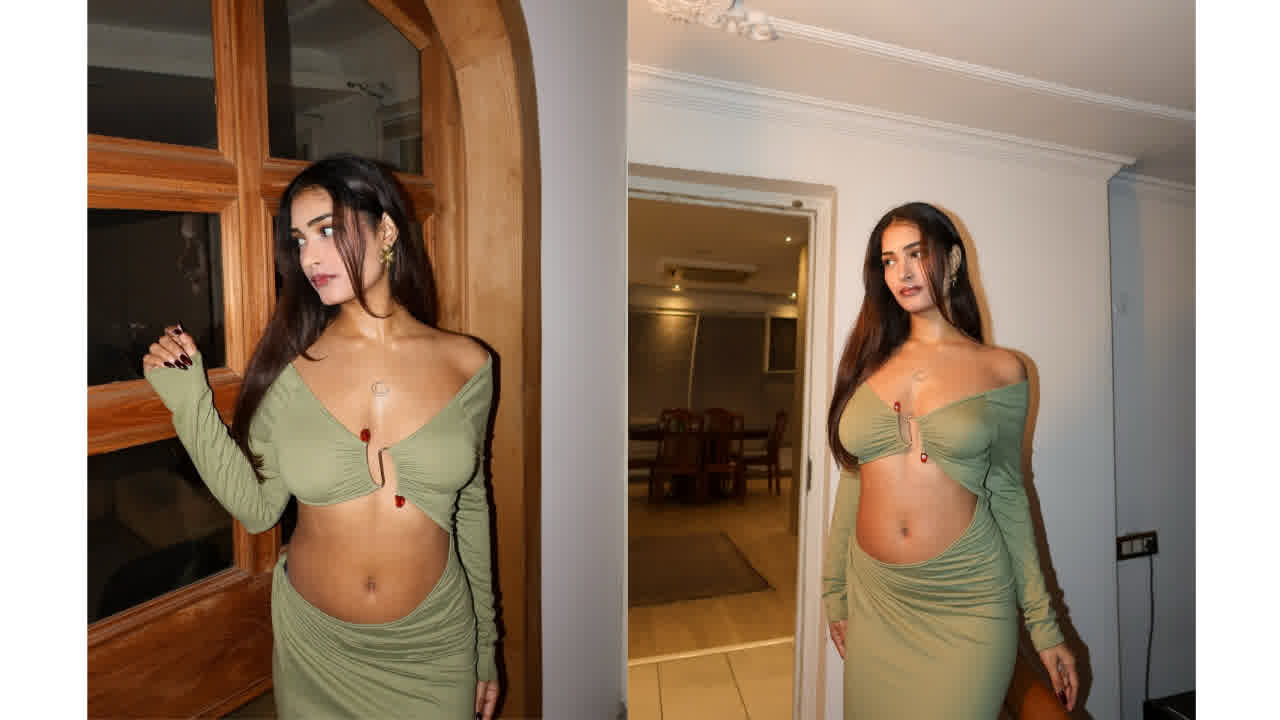 Simran bajwa spicy navel exposed in cut out gown..