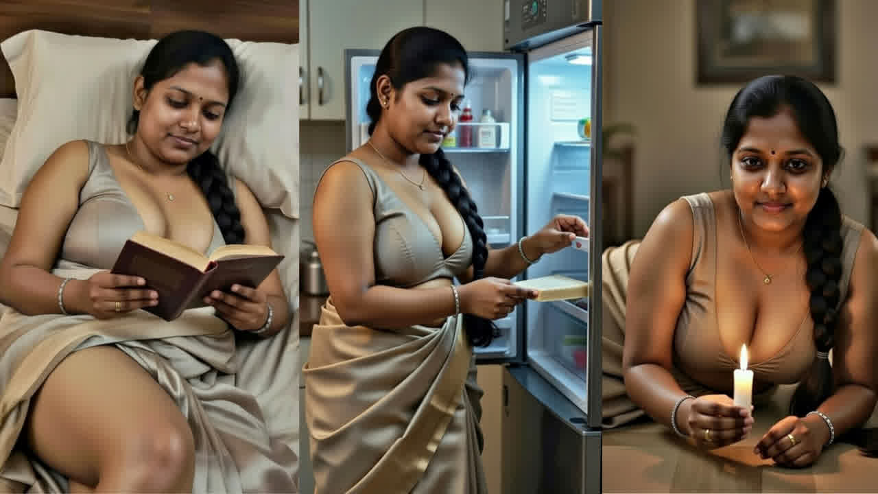 Chubby tamil wife in saree exposing her cleavage & thighs